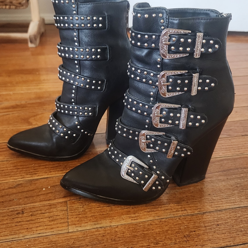 Studded Black Ankle Boots